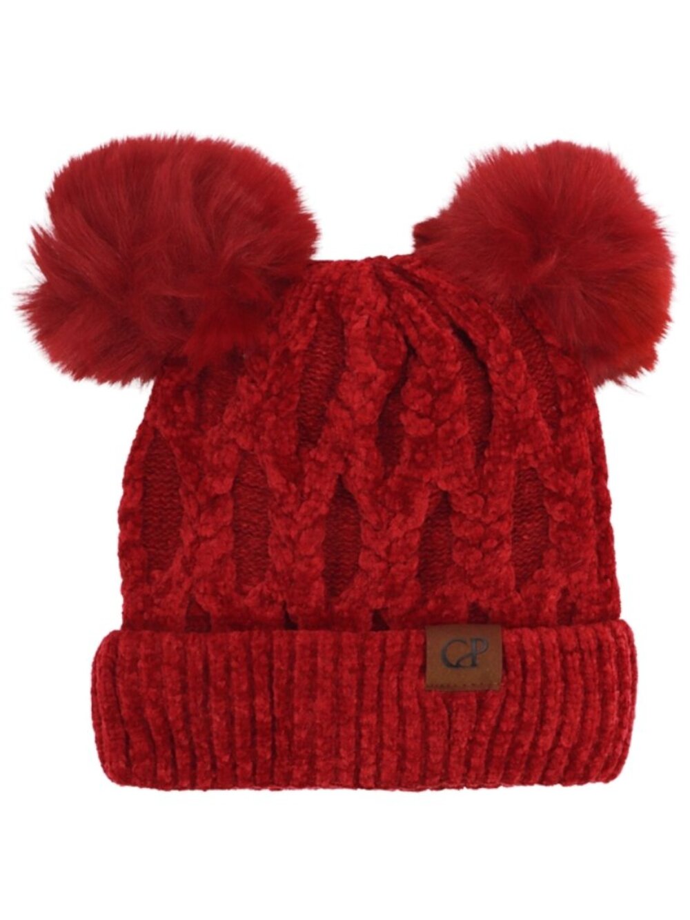 Hat Chenille Fleece Diamond RED